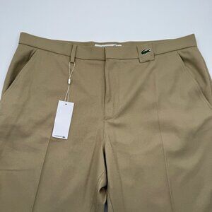 Lacoste Men’s Chino Pants 42W US 52 EU Beige Cotton Straight Fit Trousers NWT